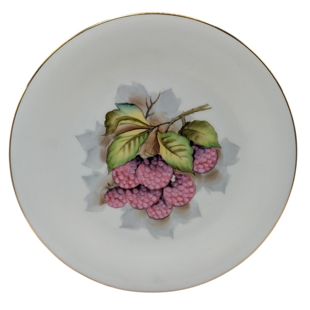 Vintage Rossetti Nappy Salad Plate Raspberry Hand Painted Occupied Japan SEE